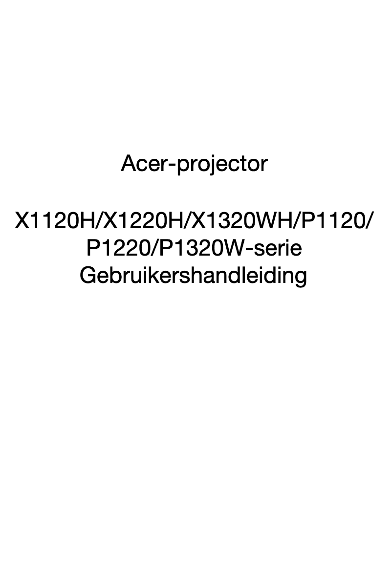 Page 1 de la notice Manuel utilisateur Acer P1220