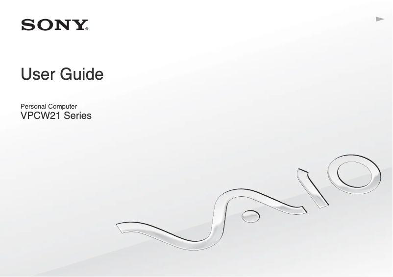 Page n°1 - Manuel utilisateur Sony Vaio VPCW211AX