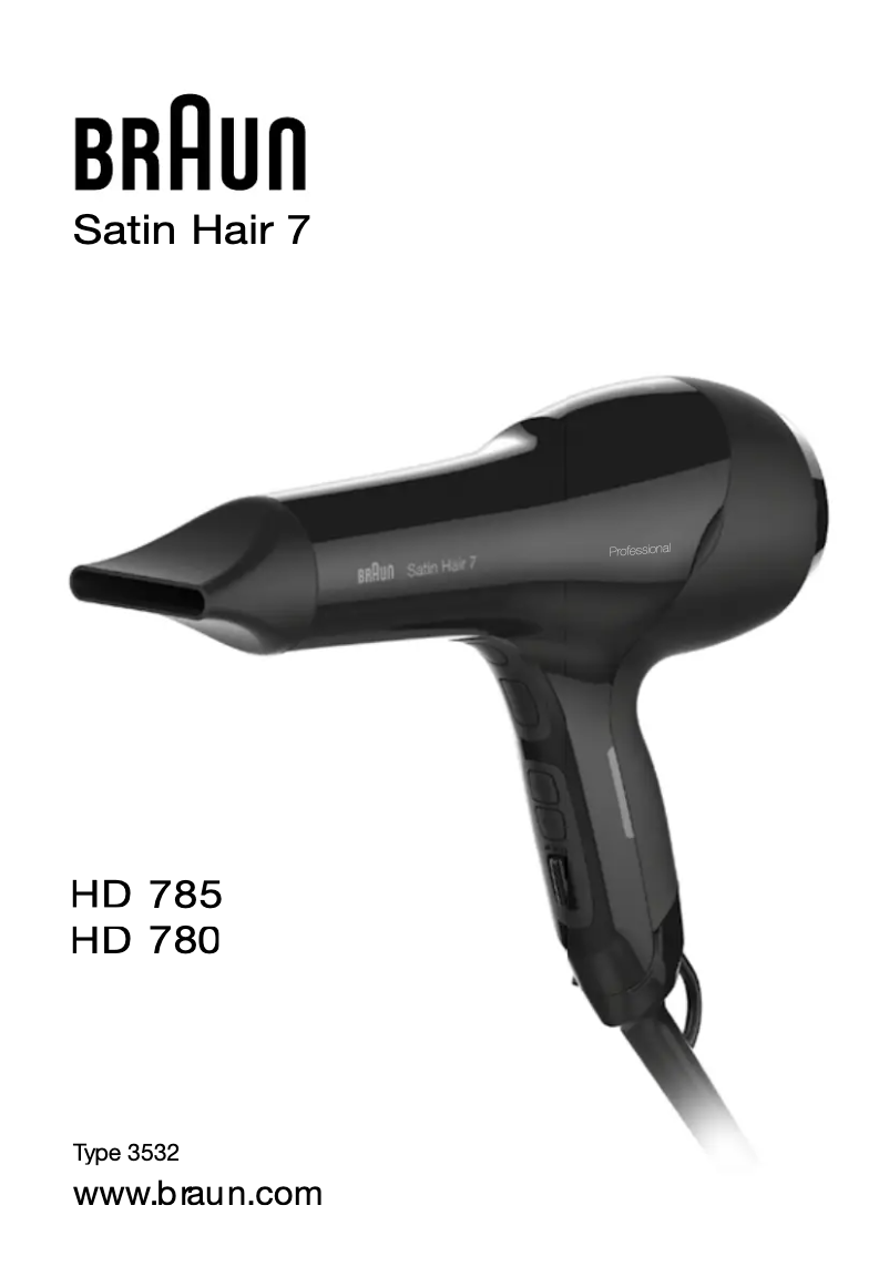 Page n°1 - Manuel utilisateur Braun Satin Hair 7 HD 780