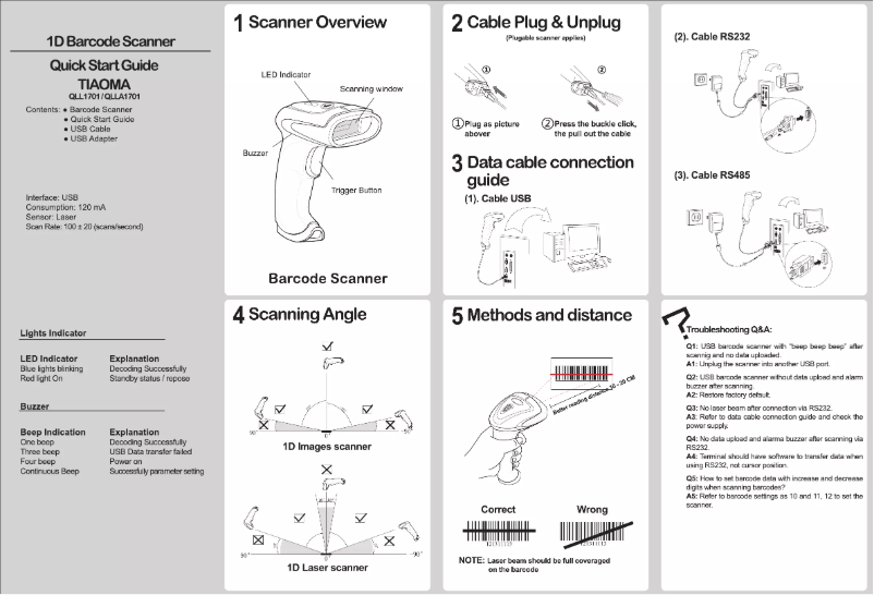 Página 1 del manual Manual de usuario Qian QLL1701