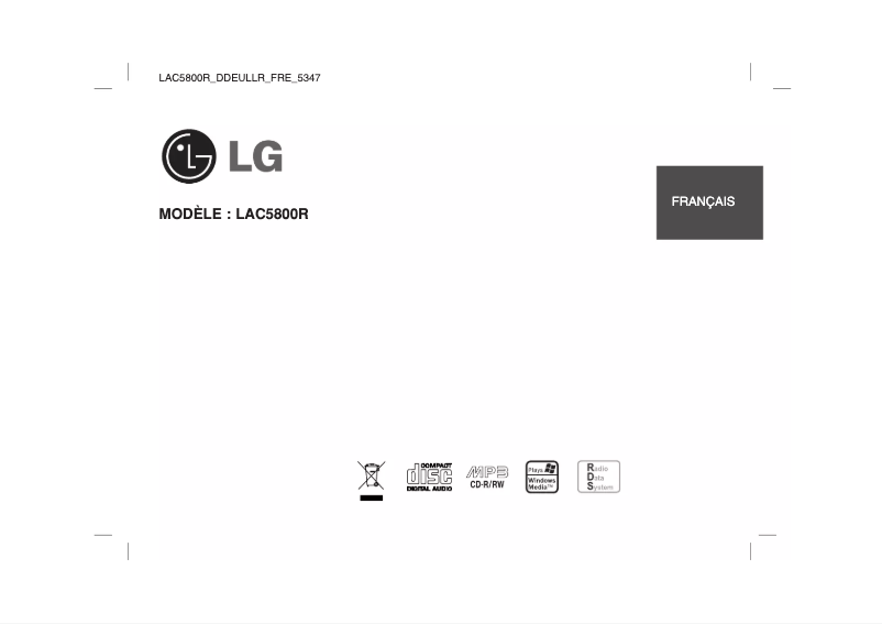Page n°1 - Manuel utilisateur LG LAC5800R