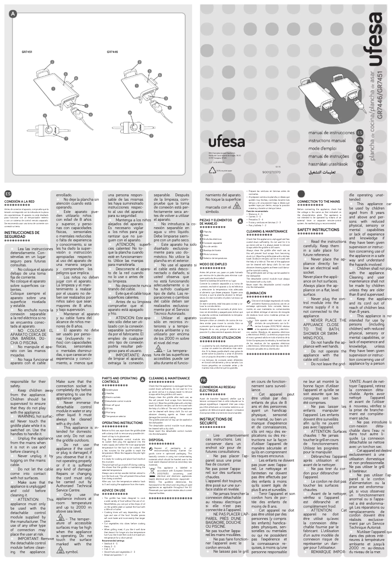 Page n°1 - Manuel utilisateur Ufesa GR7446