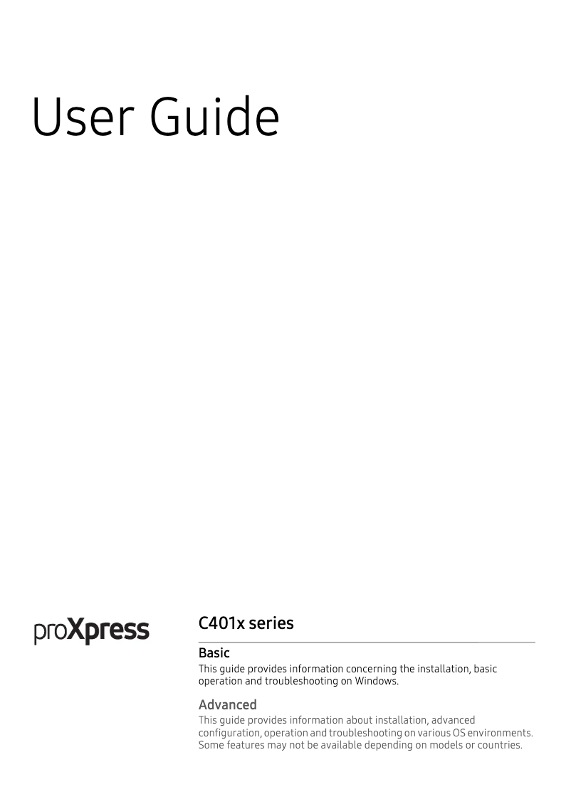 Page n°1 - Manuel utilisateur Samsung ProXpress SL-C4012ND