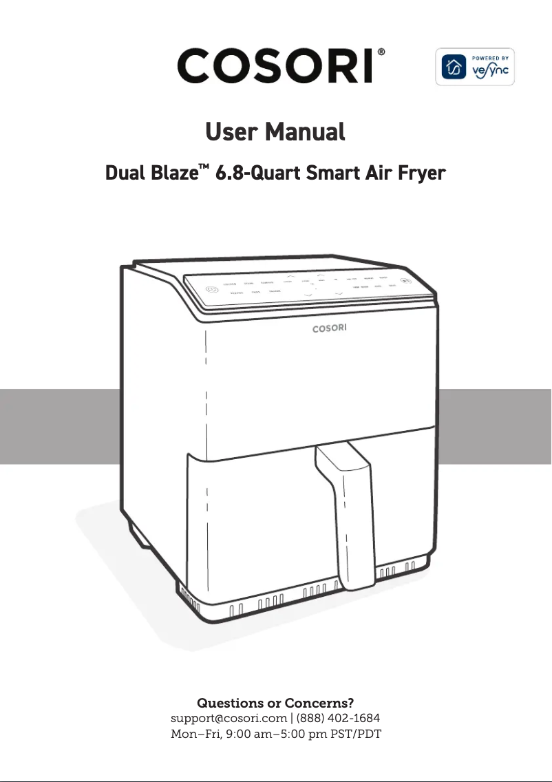 Page n°1 - Manuel utilisateur Cosori Dual Blaze CAF-P583S-AEUR