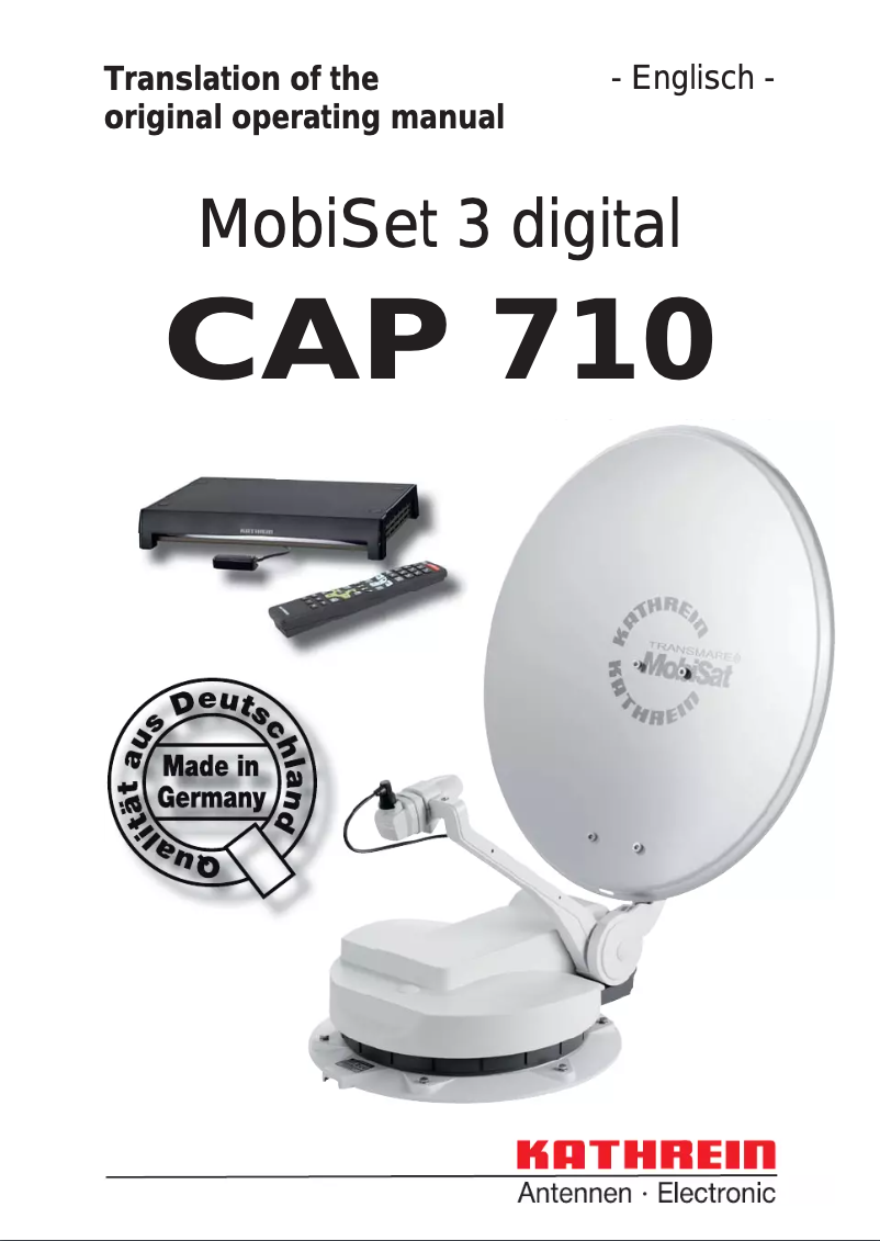 Image de la première page du manuel de l'appareil MobiSet 3 digital CAP 710