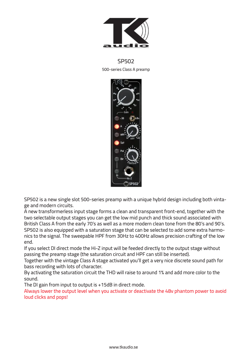 Image de la première page du manuel de l'appareil SP502