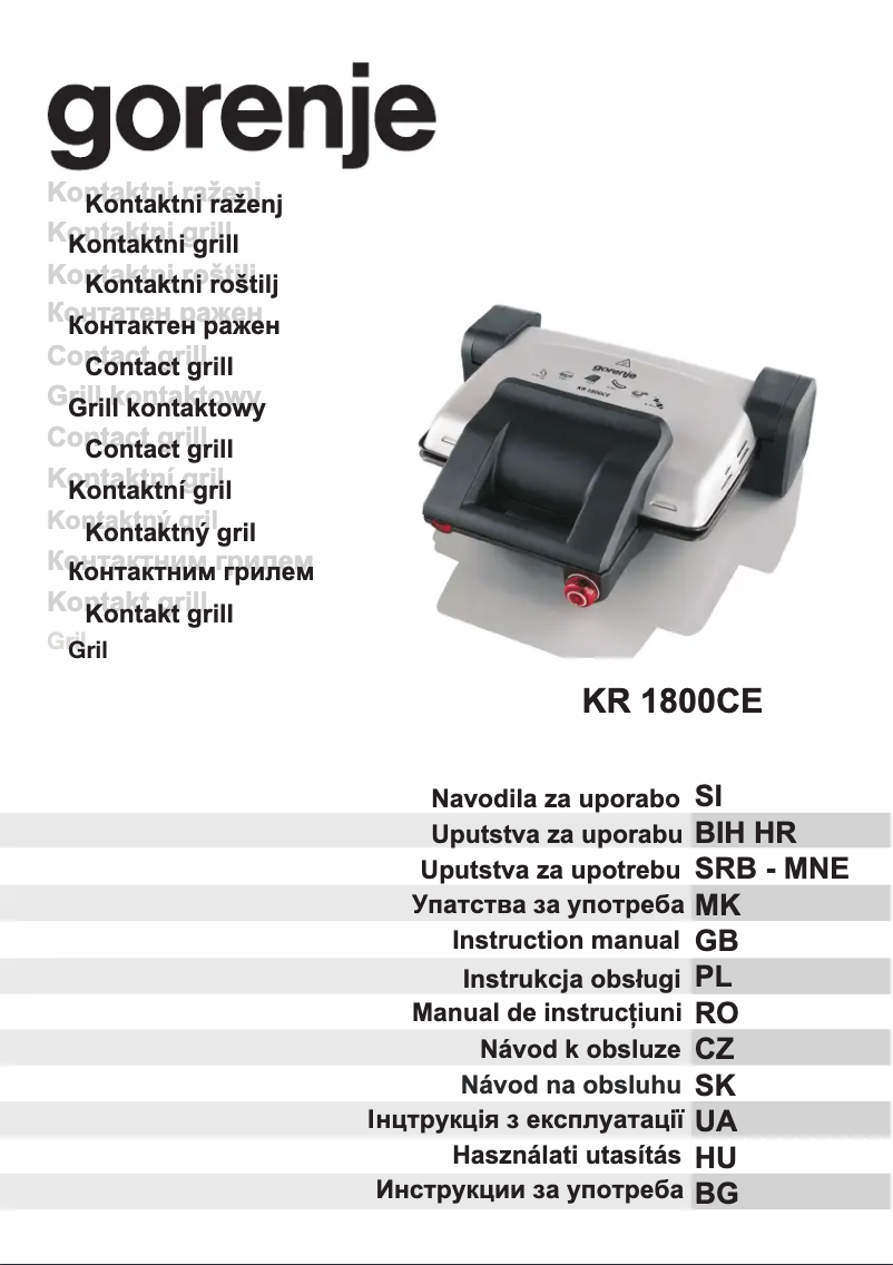 Page n°1 - Manuel utilisateur Gorenje KR1800CE