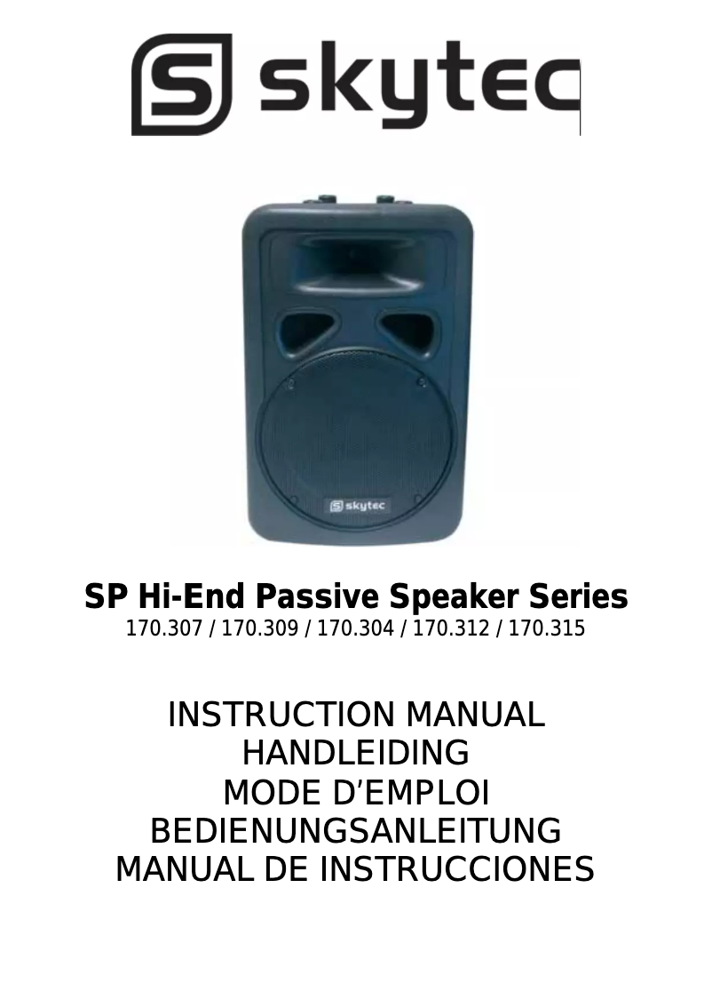 Image de la première page du manuel de l'appareil SP1000 Hi-End PA-box