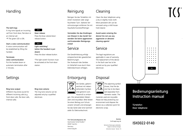 Image de la première page du manuel de l'appareil ISH3022