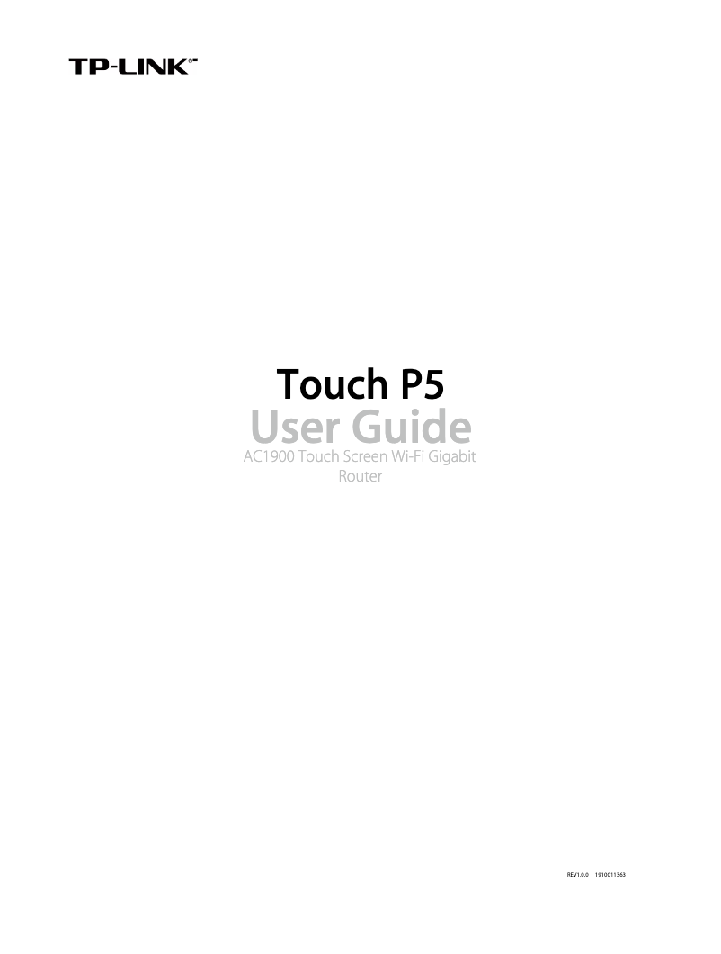 Page n°1 - Manuel utilisateur TP-Link Touch P5