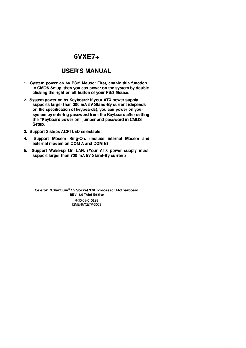 Image de la première page du manuel de l'appareil GA-6VXE7+