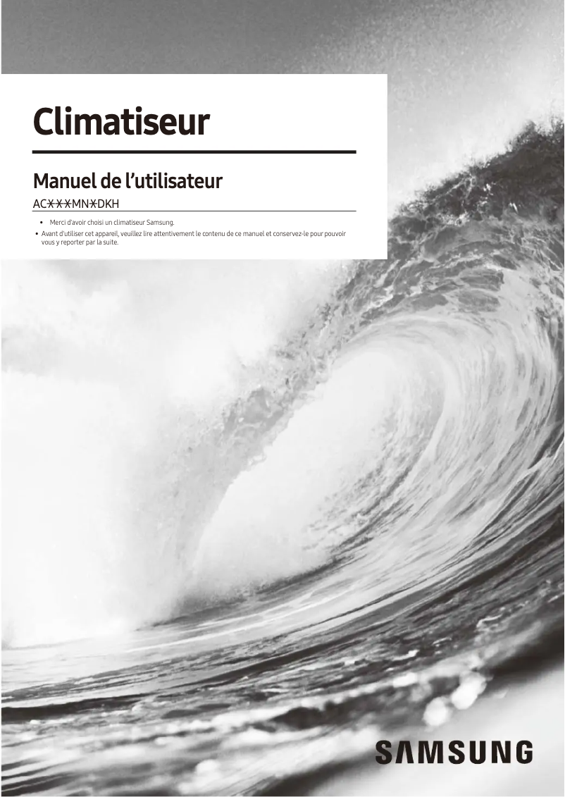 Page n°1 - Manuel utilisateur Samsung AC026MN1DKH/EU