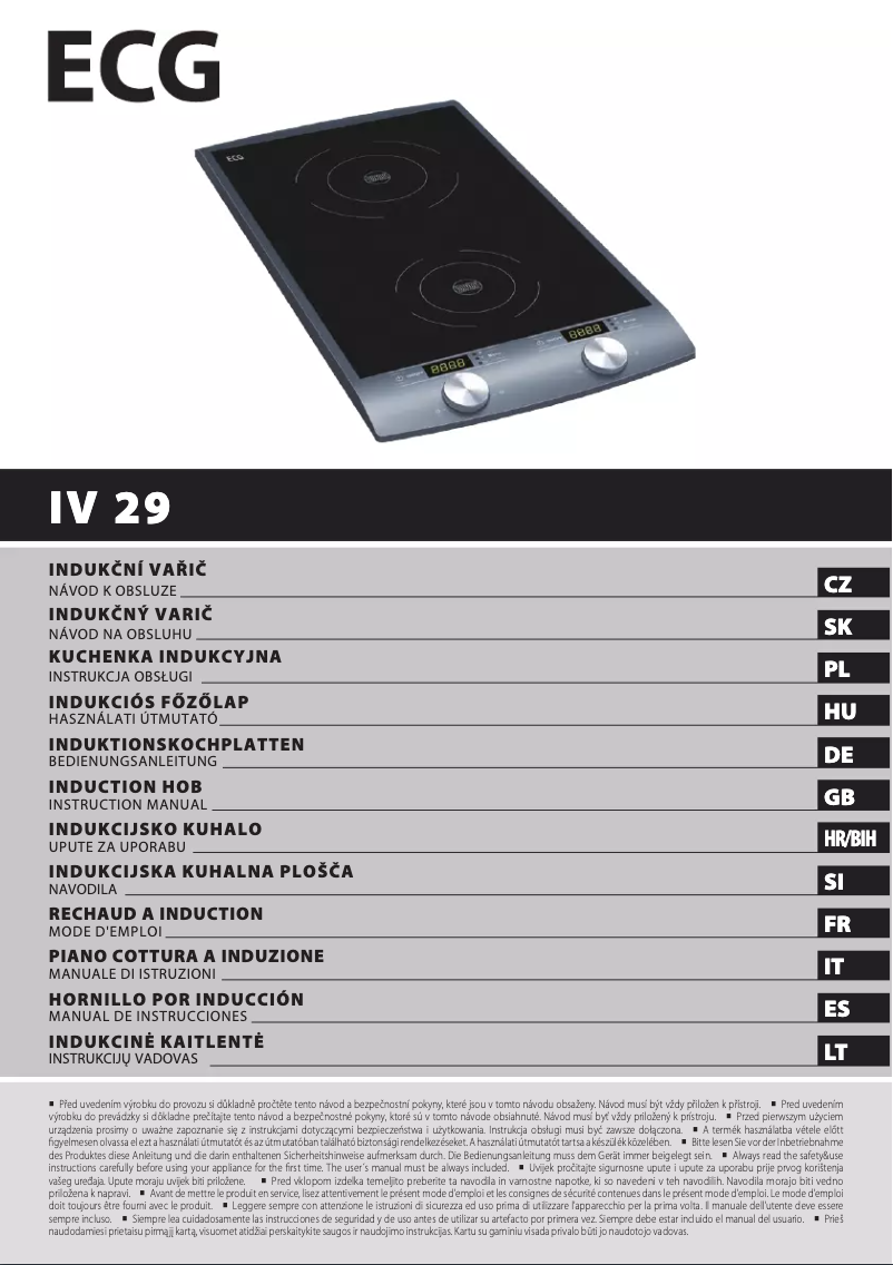Página 1 del manual Manual de usuario ECG IV 29 2in1
