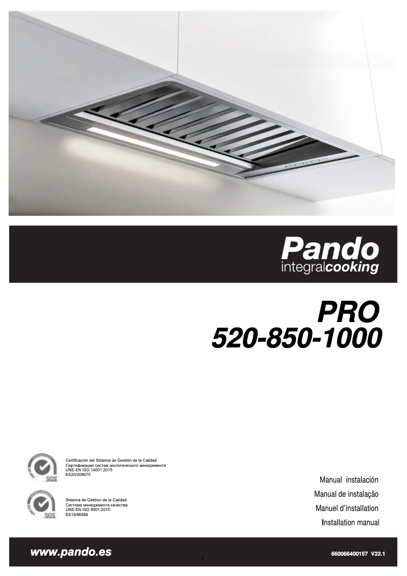 Image de la première page du manuel de l'appareil PRO