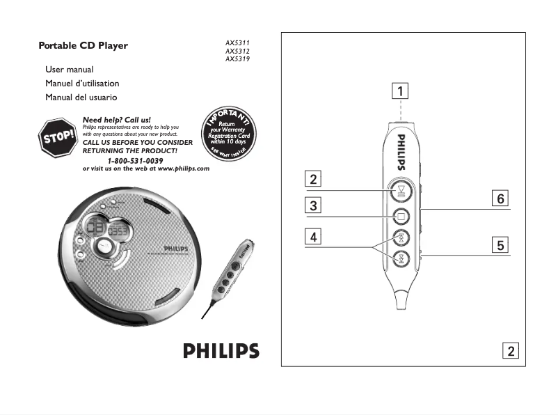 Page n°1 - Manuel utilisateur Philips AX5319