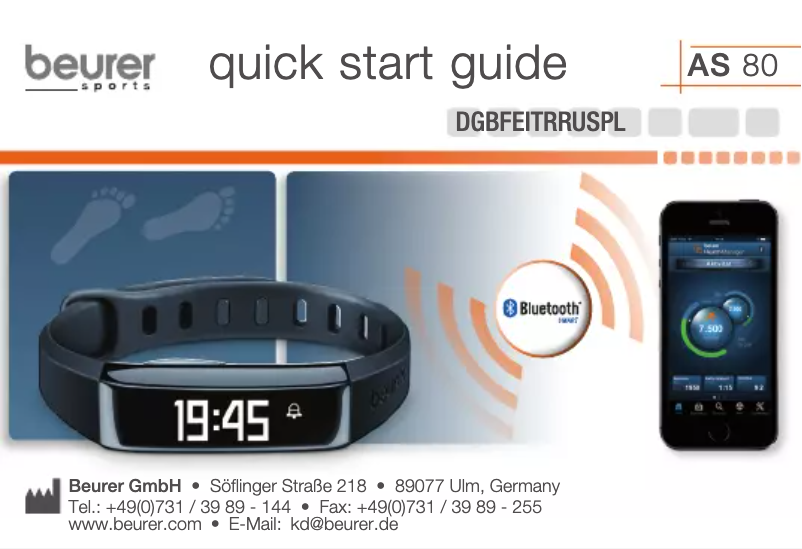 Page 1 de la notice Manuel utilisateur Beurer AS80