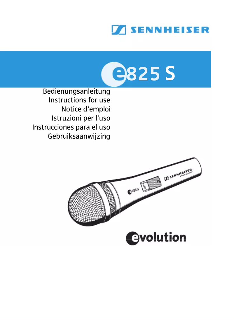 Page n°1 - Manuel utilisateur Sennheiser Evolution E825 S