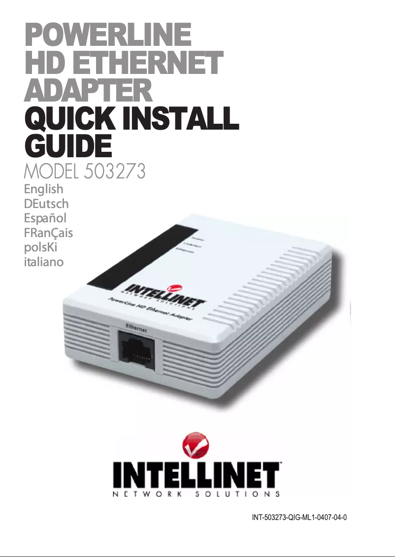 Page n°1 - Manuel utilisateur IC Intracom 503273