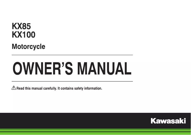 Image de la première page du manuel de l'appareil KX85 (2018)