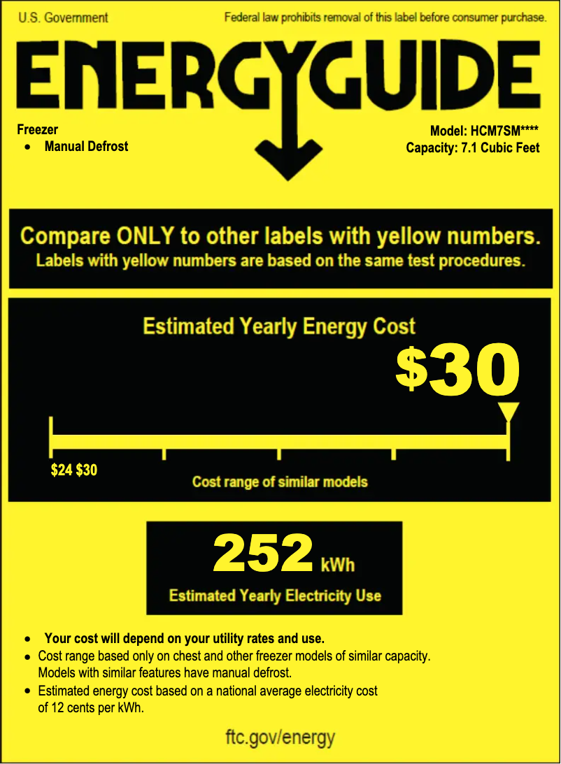 Page n°1 - Label énergétique Hotpoint HCM7SMWW