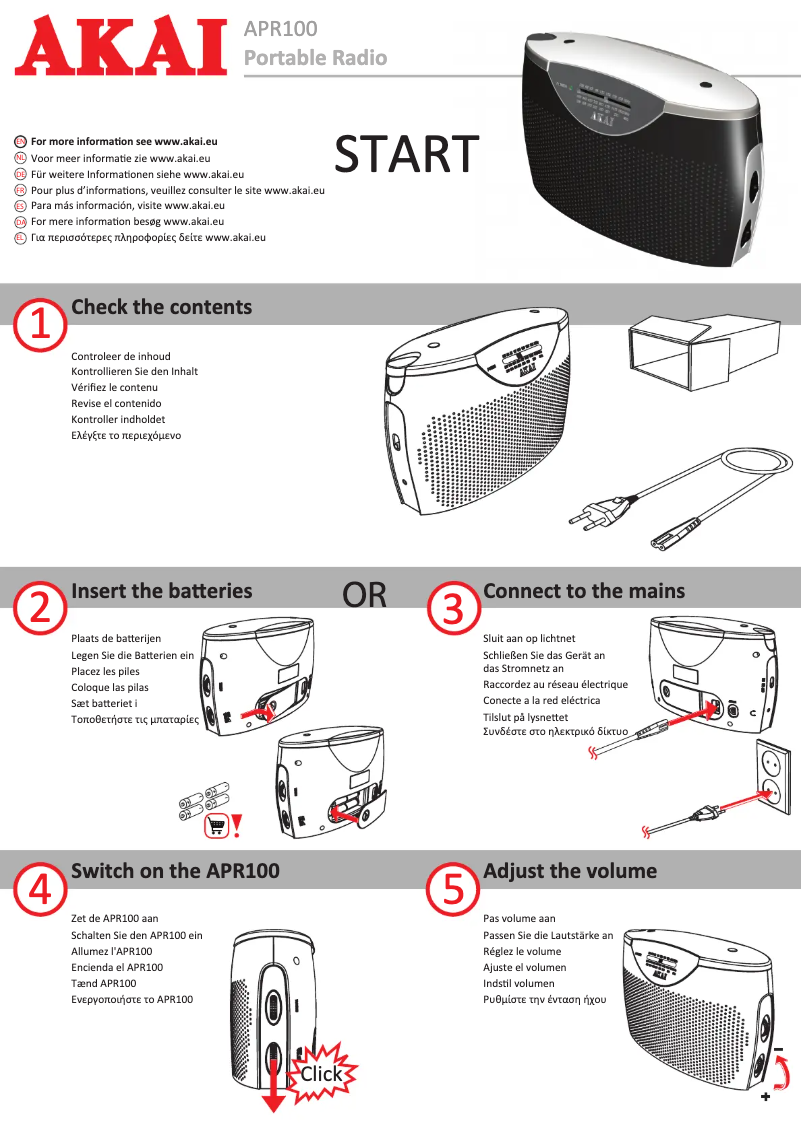 Page n°1 - Manuel utilisateur AKAI APR100WE