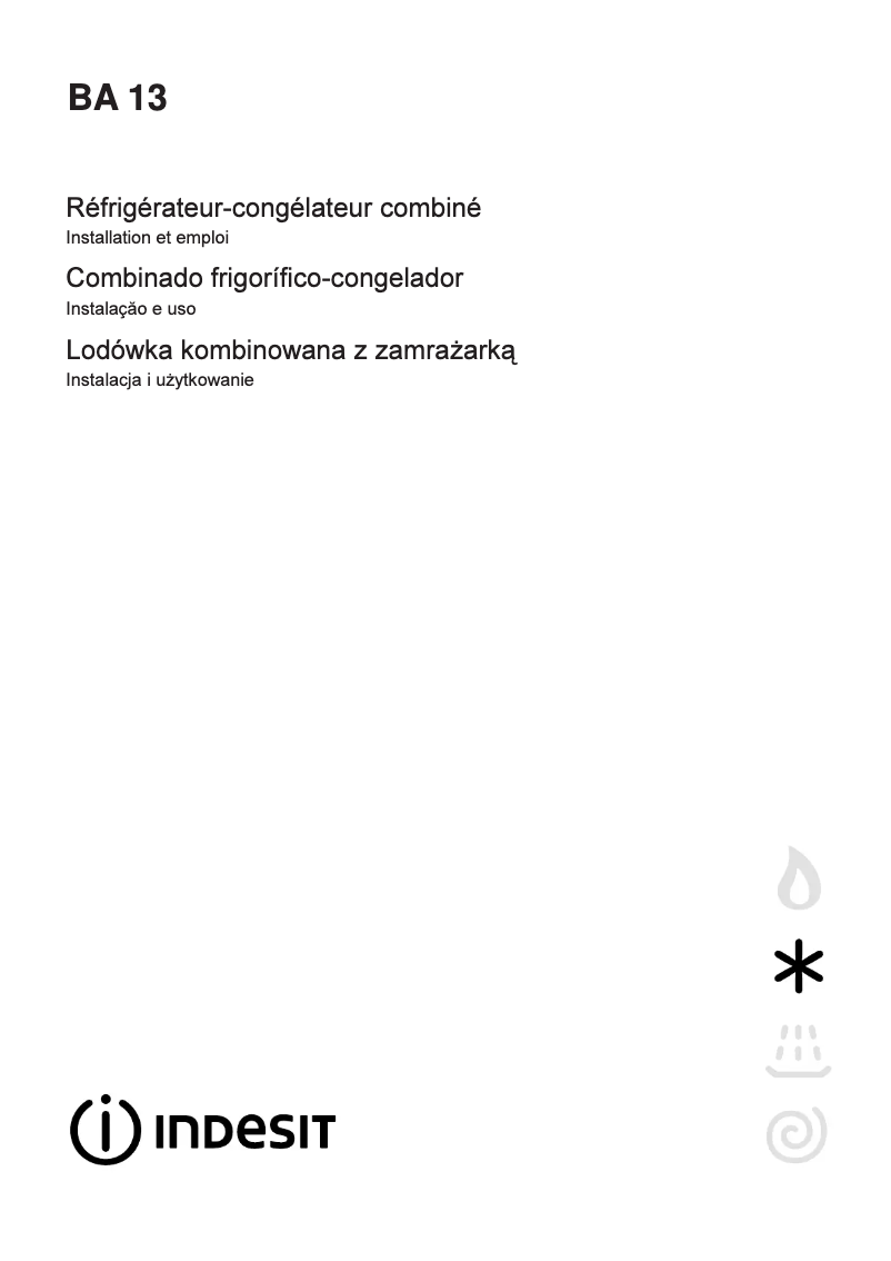 Page 1 de la notice Manuel utilisateur Indesit BA 13 (FR)