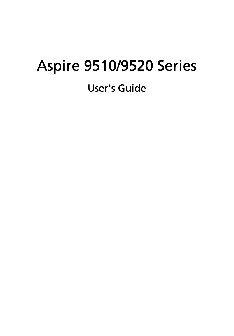 Image de la première page du manuel de l'appareil Aspire 9513