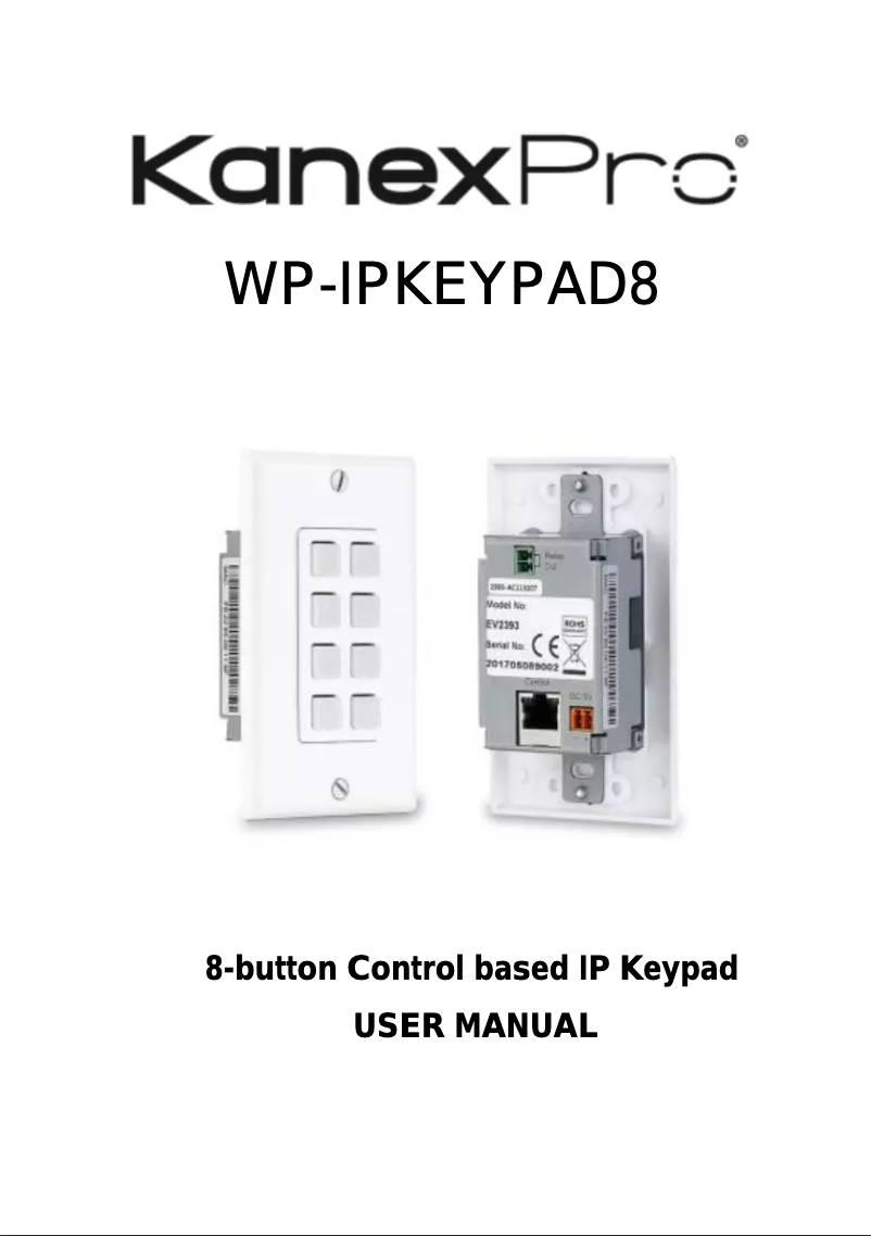 Page n°1 - Manuel utilisateur KanexPro WP-IPKEYPAD8