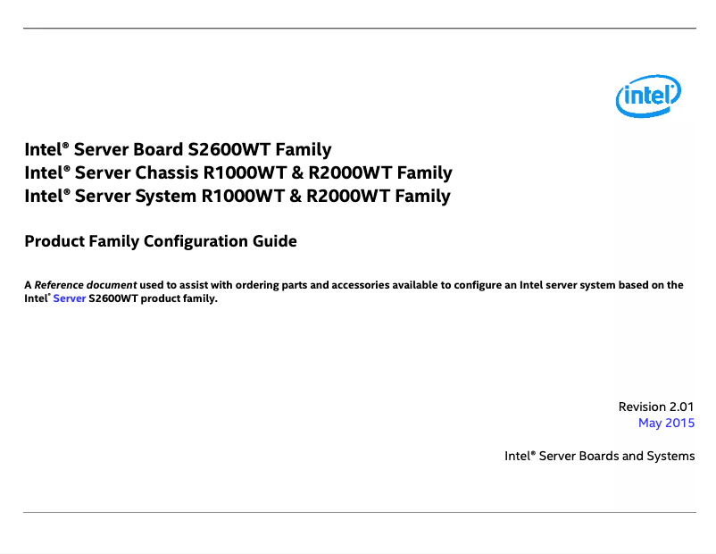 Page 1 de la notice Manuel utilisateur Intel R1304WT2GS