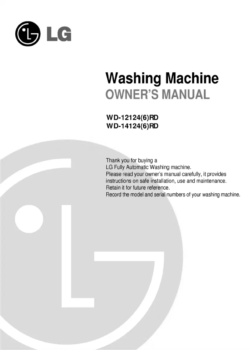Page n°1 - Manuel utilisateur LG WD14124RDN
