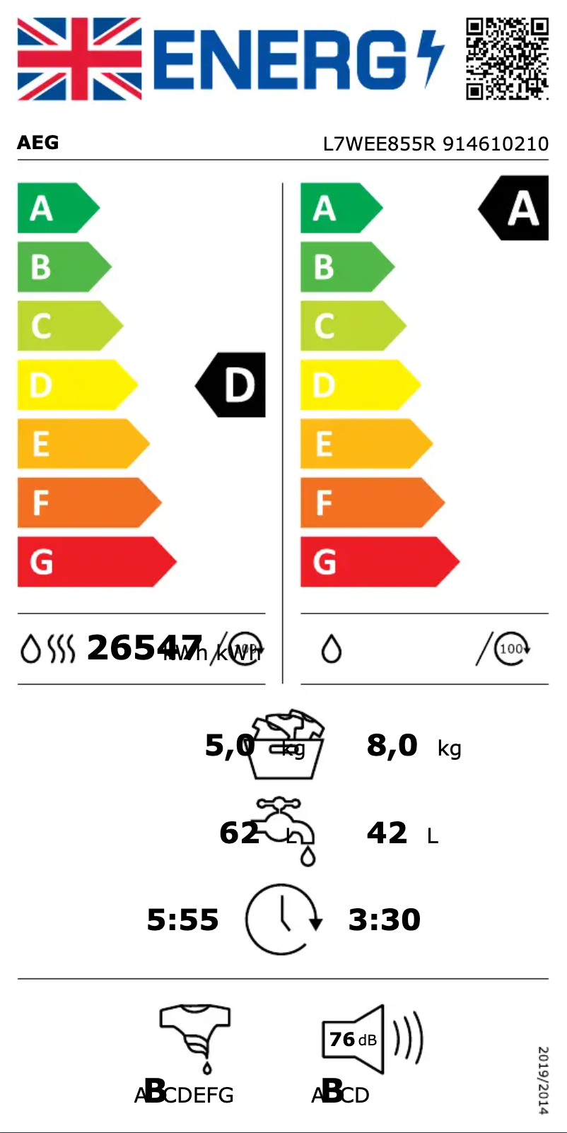 Image de la première page du manuel de l'appareil L7WEE855R