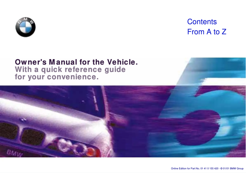 Page 1 de la notice Manuel utilisateur BMW 530i (2001)