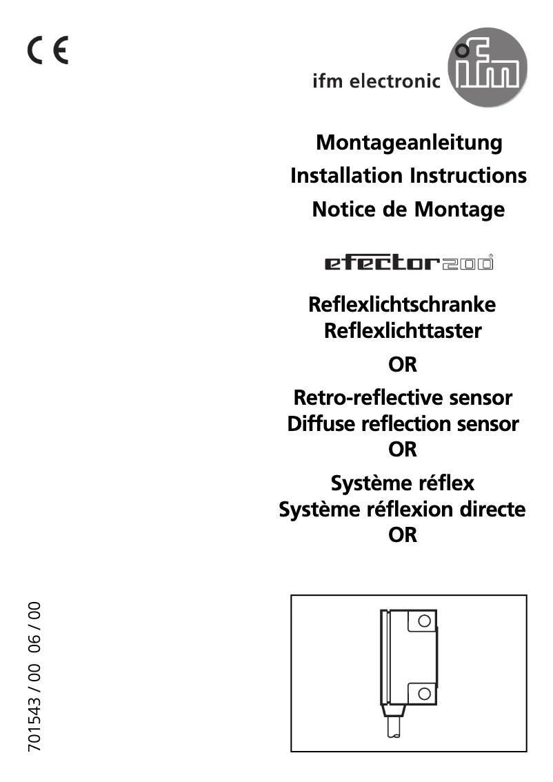 Page 1 de la notice Manuel utilisateur IFM OR0004