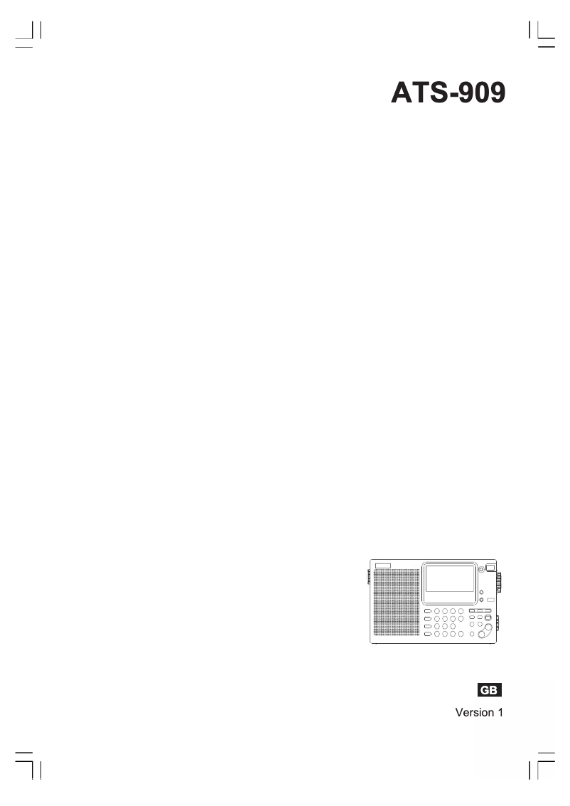Page 1 de la notice Manuel utilisateur Sangean ATS-909