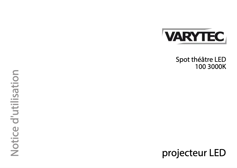 Page 1 de la notice Manuel utilisateur Varytec LED Theater Spot 100 3000K