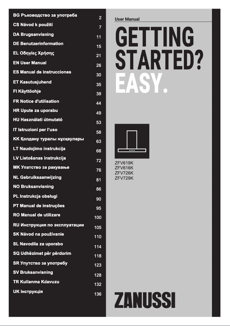 Page n°1 - Manuel utilisateur Zanussi ZFV729K
