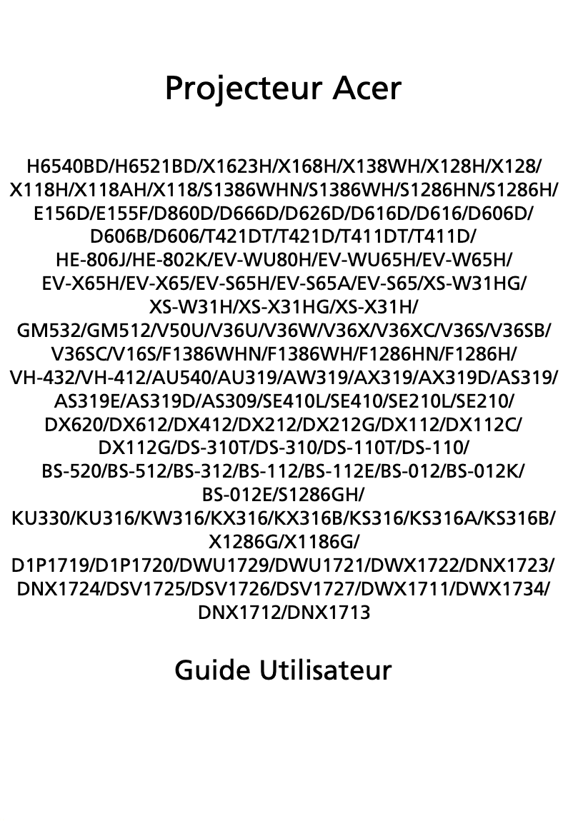 Page n°1 - Manuel utilisateur Acer GM512