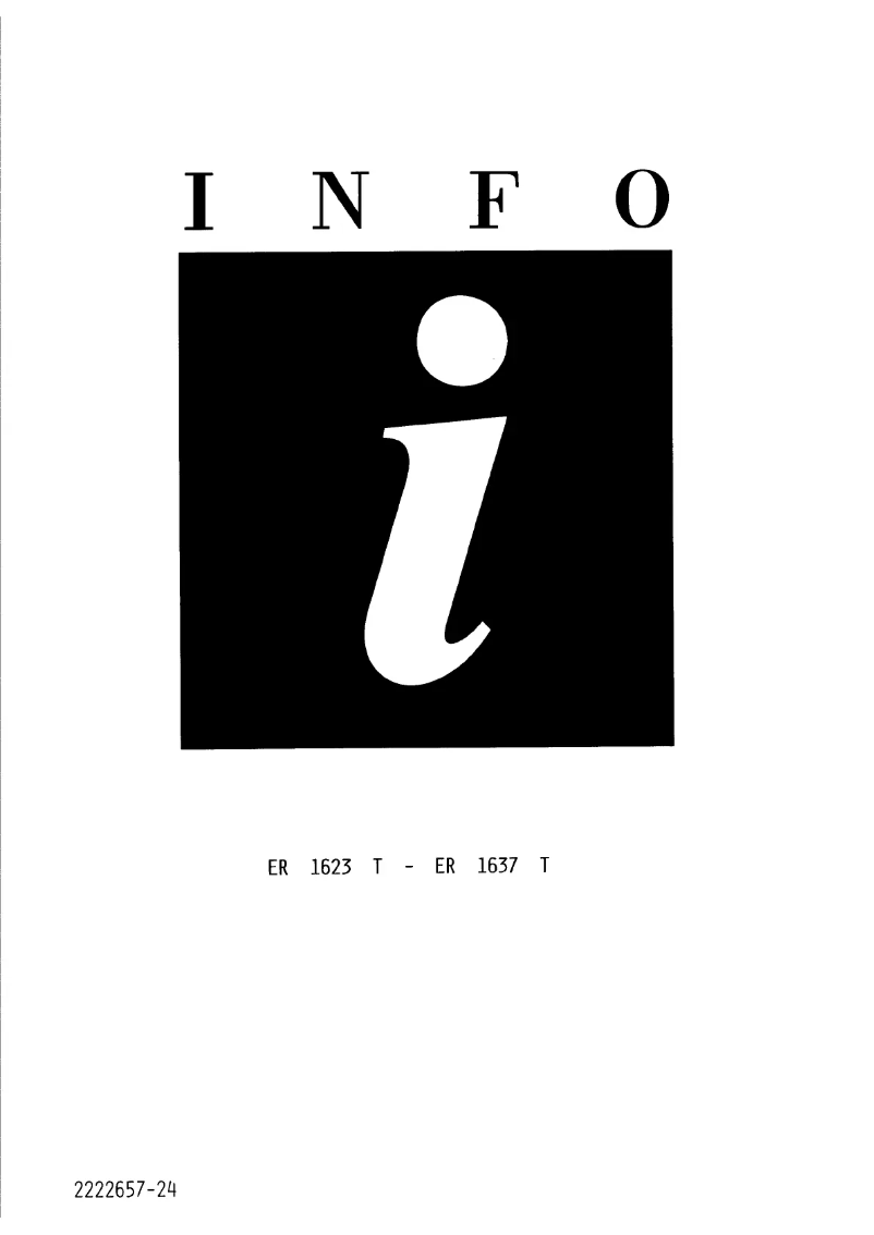 Page n°1 - Manuel utilisateur Electrolux ER 1623 T