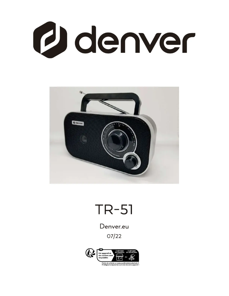 Image de la première page du manuel de l'appareil TR-51