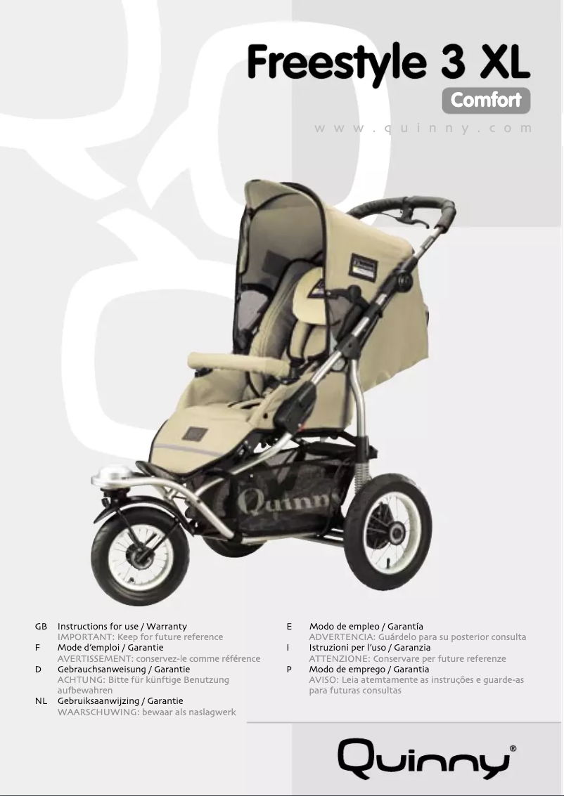 Página 1 del manual Manual de usuario Quinny Freestyle 3 XL