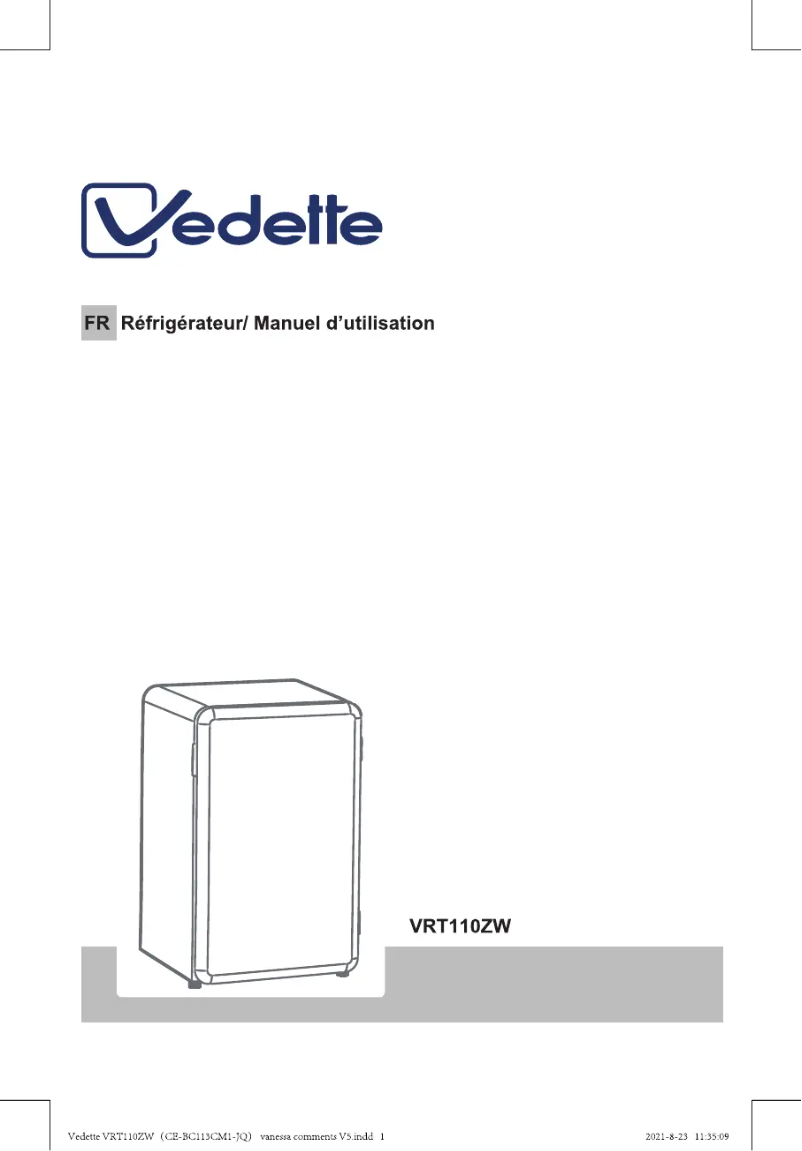Page 1 de la notice Manuel utilisateur Vedette VRT110ZW