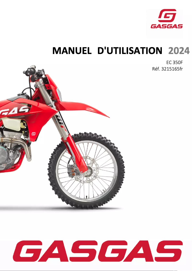 Page 1 of the manual User Manual GasGas EC 350F (2024)