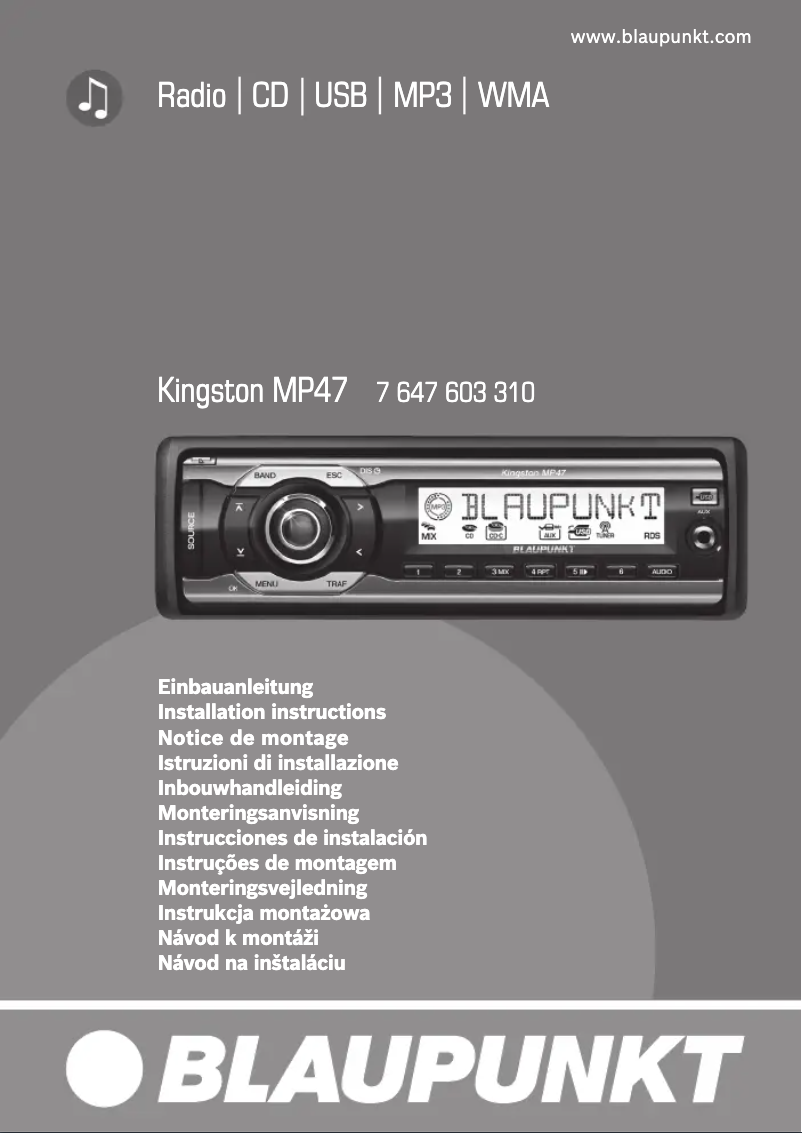 Página 1 del manual Manual de usuario Blaupunkt Kingston MP47