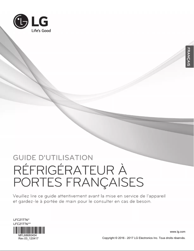Page 1 de la notice Manuel utilisateur LG LFC21776D