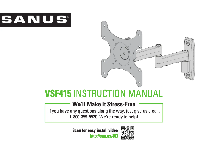 Page n°1 - Manuel utilisateur Sanus VSF415
