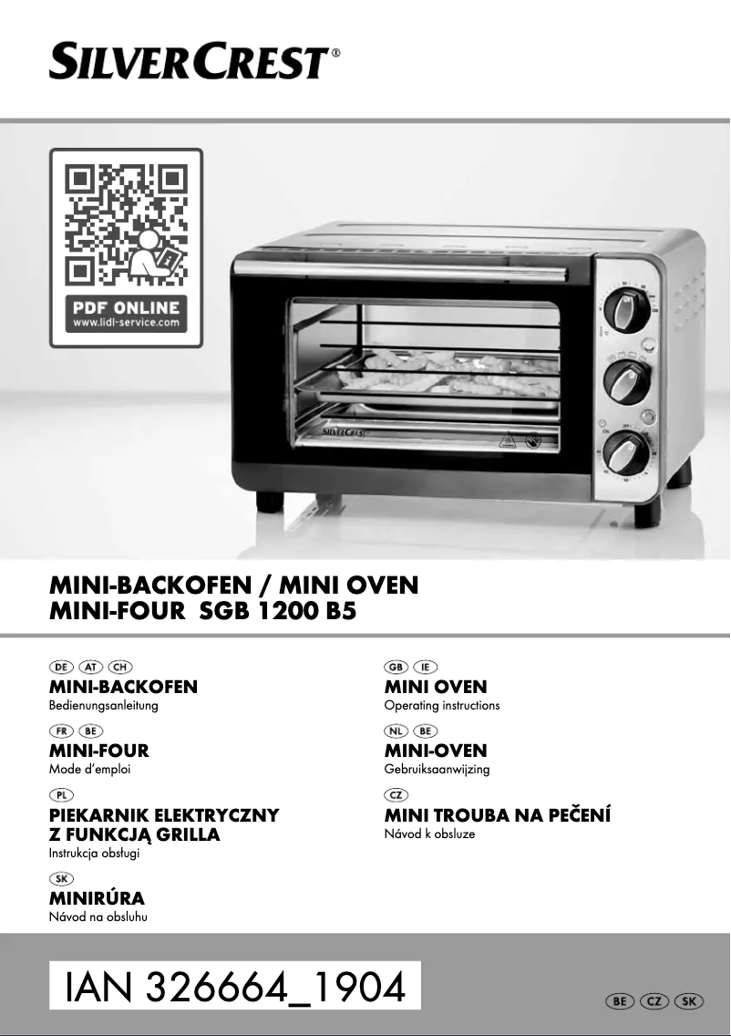 Page n°1 - Manuel utilisateur SilverCrest SGB 1200 E1