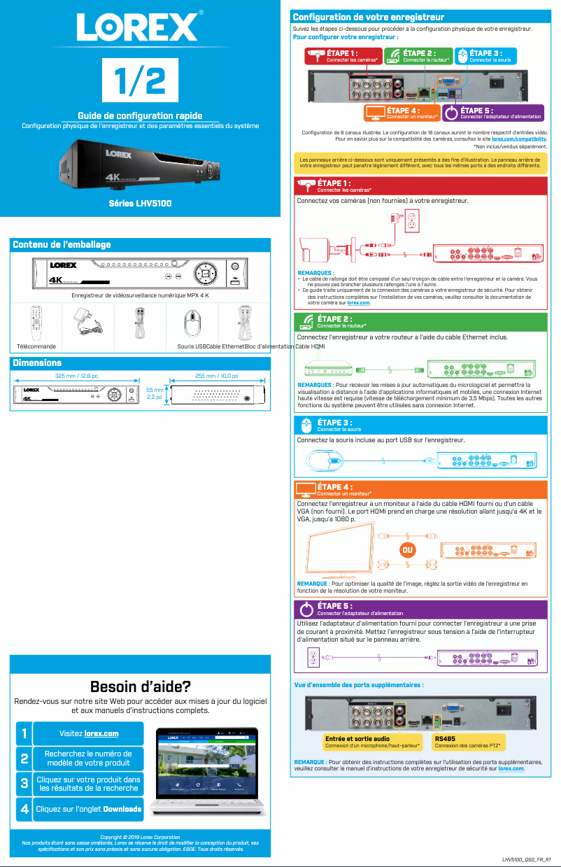 Page n°1 - Manuel utilisateur Lorex LHV51082T
