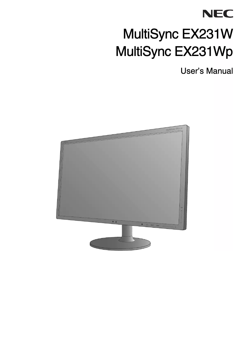 Page 1 de la notice Manuel utilisateur NEC MultiSync EX231WP