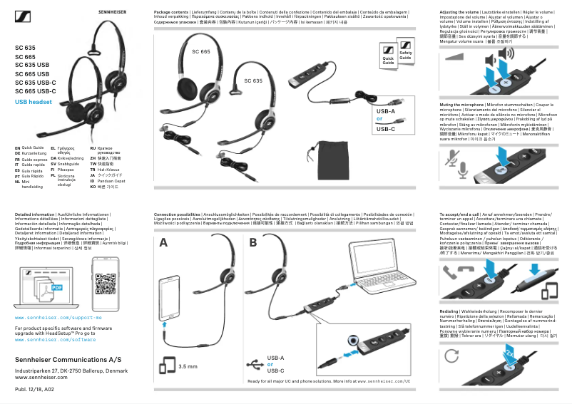 Página 1 del manual Manual de usuario Sennheiser SC 665 USB-C