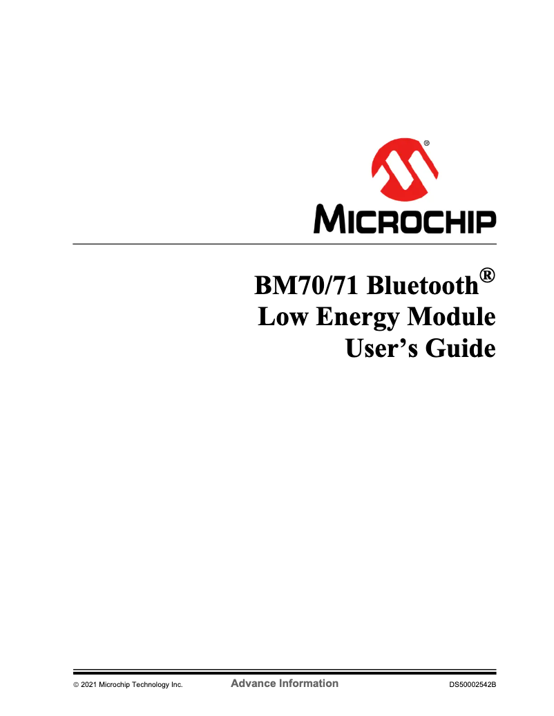 Page 1 de la notice Manuel utilisateur Microchip BM70